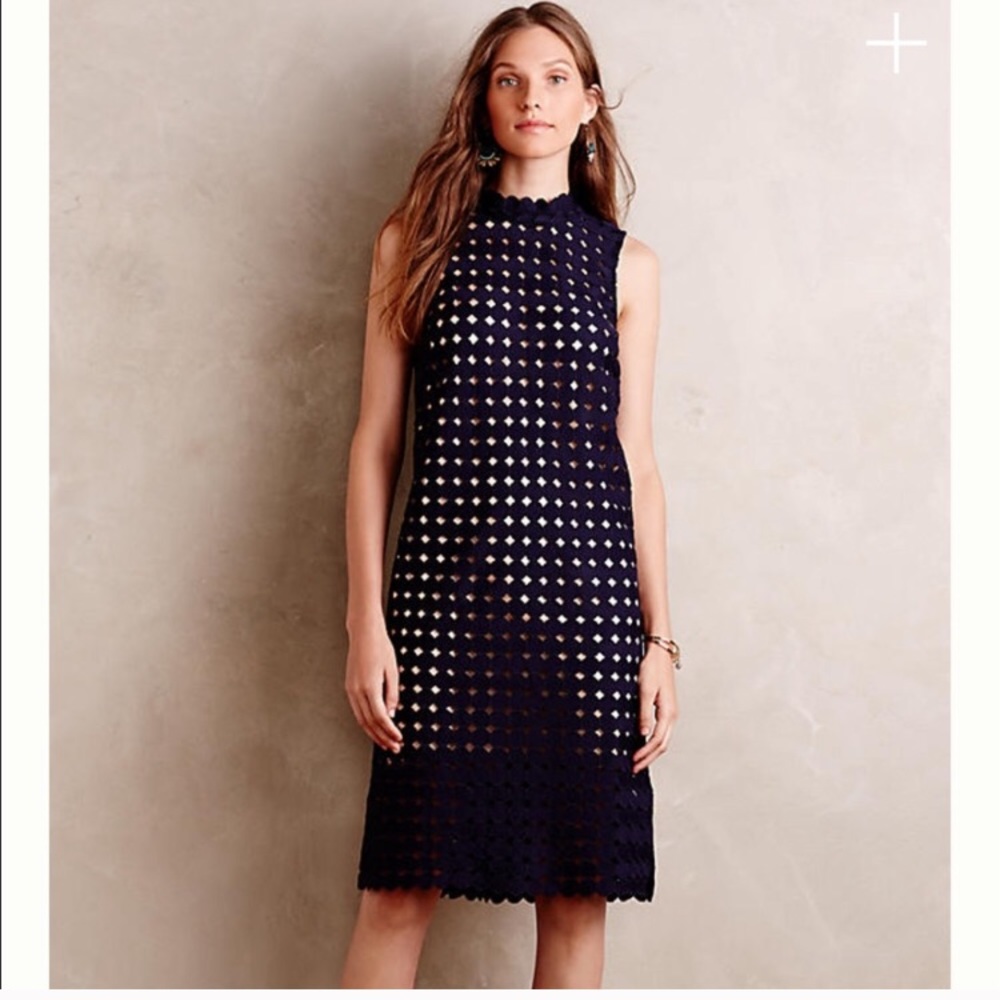Anthropologie Maeve Circle Lace Midi Shift Dress